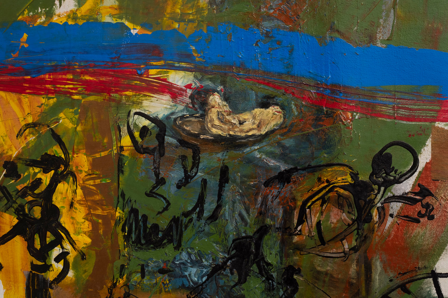 Woman sitting with death