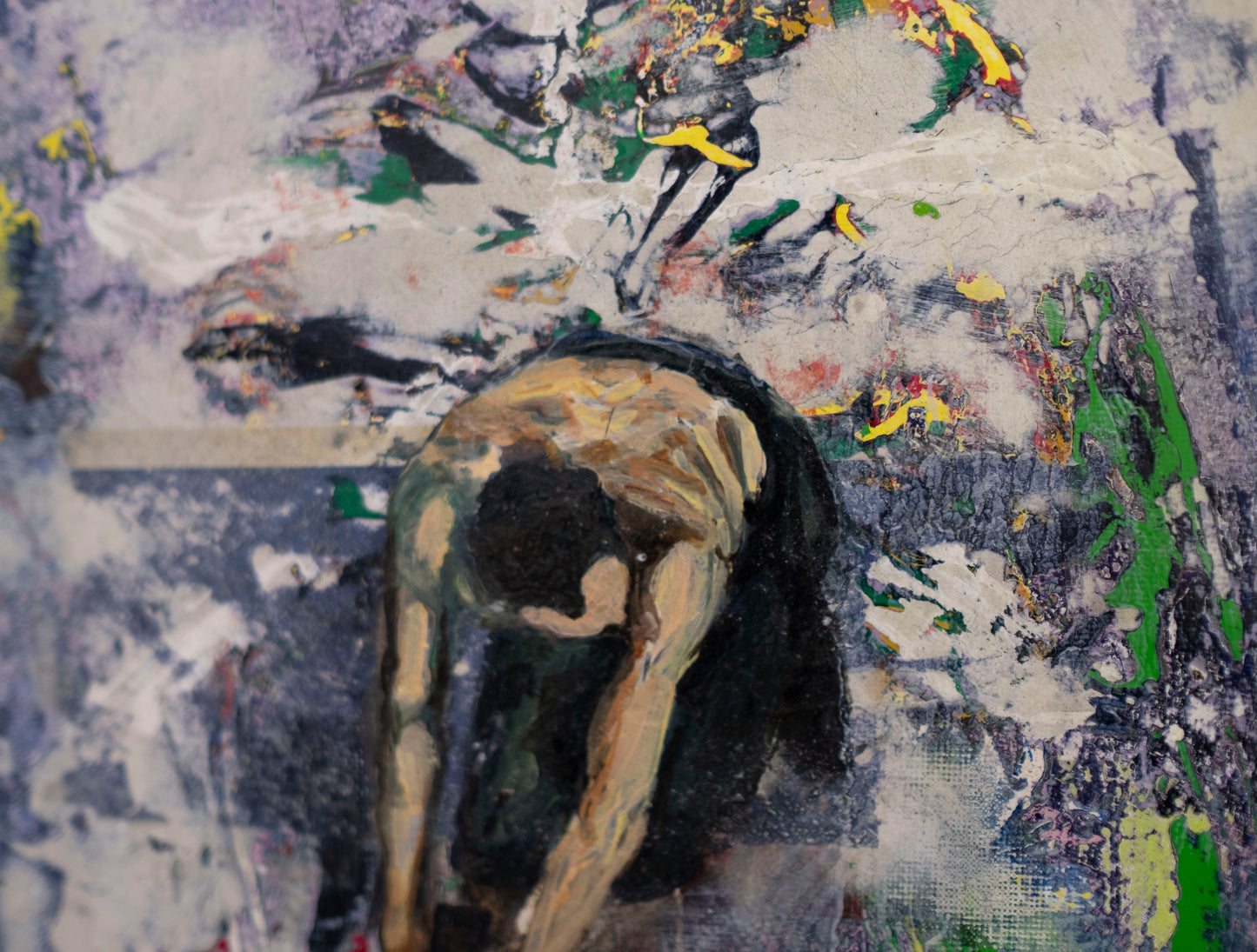 Man brushing the floor